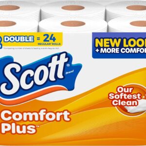 Scott ComfortPlus Toilet Paper, 12 Double Rolls,