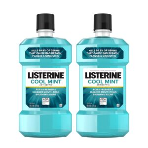 Listerine Cool Mint Antiseptic Mouthwash to Kill 99% of Germs That Cause Bad Breath