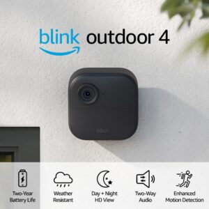 Blink Outdoor 4 (4th Gen) + Blink Mini – Smart security camera, two-way talk